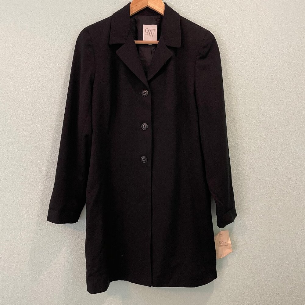 NWOT Clifford & Wills "C W" long length, black‎ blazer, size 6